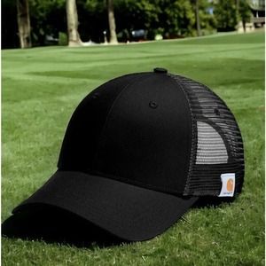 CARHARTT Rugged Professional Snapback HAT OSFA Black Mesh Trucker Cap